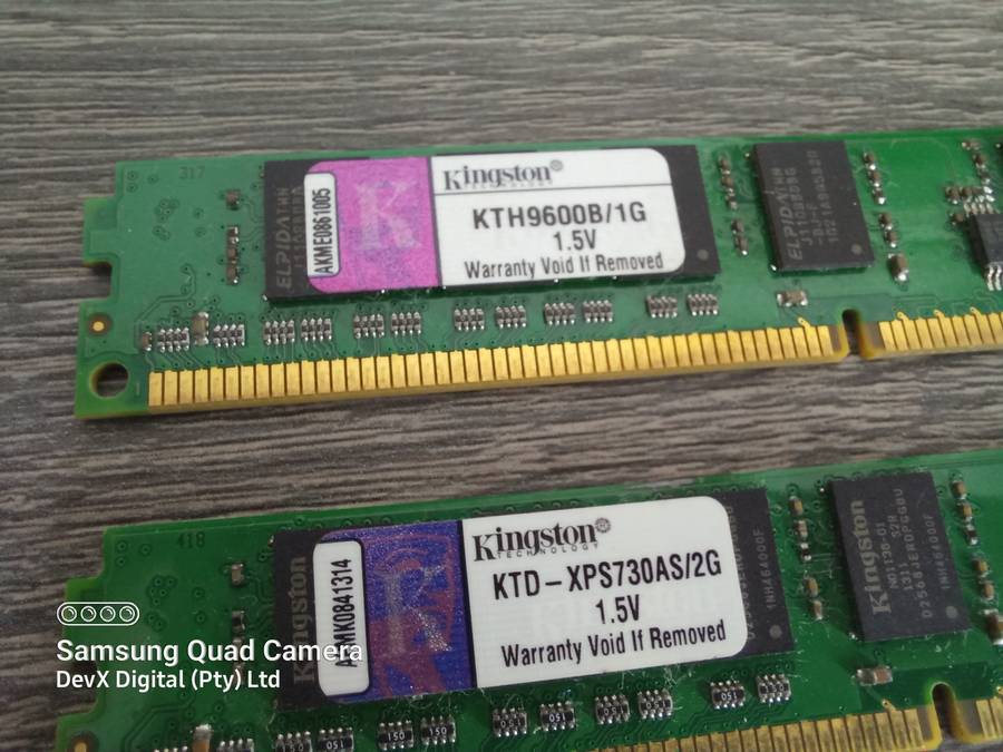 Verified Working - 3GB Total (1GB + 2GB) - Dual Pack Kingston DDR3 Desktop RAM - Combo Deal!