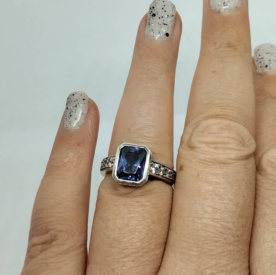 Sterling Silver Dress Ring with Amethyst Main Stone  #S0053