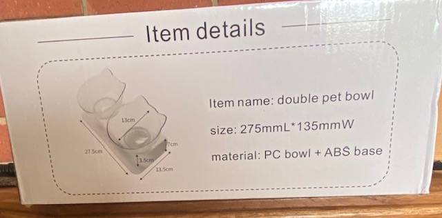 DOUBLE CAT FEEDING BOWL SET ON  STABD