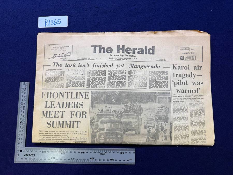 Rhodesian Newspaper - THE HERALD - 17th February 1981 - Period Item (Refer Articles)