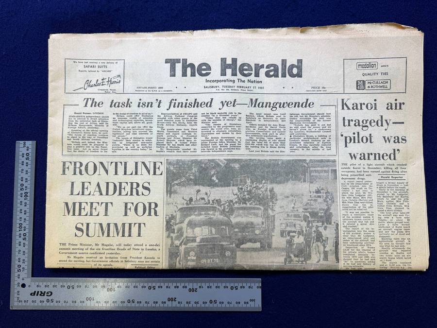 Rhodesian Newspaper - THE HERALD - 17th February 1981 - Period Item (Refer Articles)