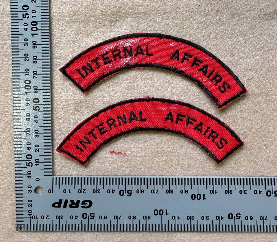 Rhodesia INTAF - INTERNAL AFFAIRS Shoulder Title - Early 1970s - Set of 2