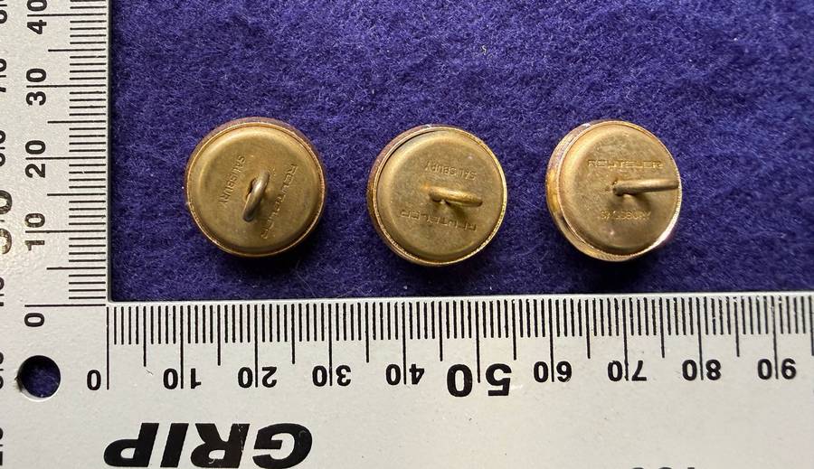 Rhodesian Buttons - General Army - REUTELER, SALISBURY (3 Buttons)