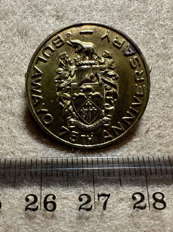 Rhodesian City Councils - City of Bulawayo Brooche Variant by Matthews Mfg, Bulawayo - Mint