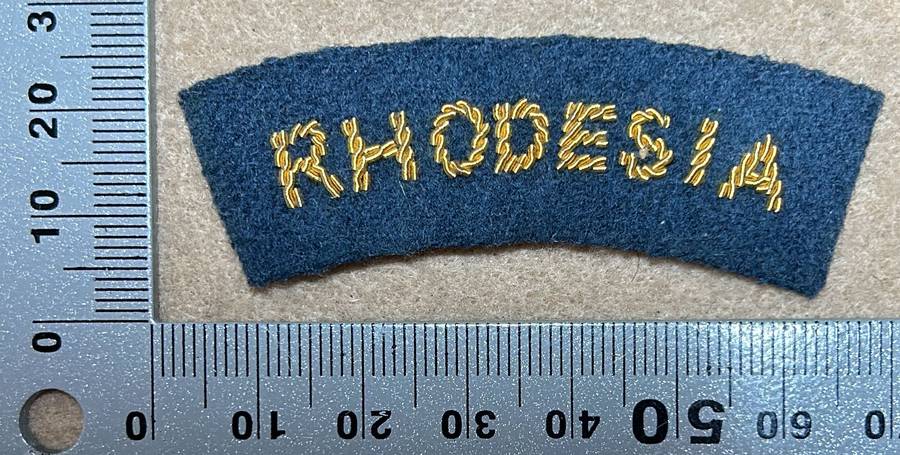 RHODESIA ARMY Cloth Titles - YELLOW BULLION ON BLUE
