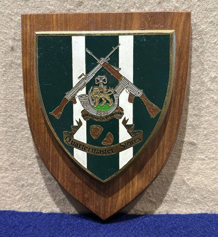 Rhodesian Plaque - RLI Rhodesian Light Infantry - Quartermaster Stores