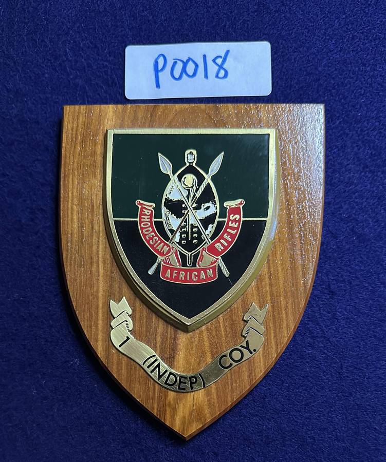 Rhodesian Plaque - RHODESIAN AFRICAN RIFLES - 1 (INDEP) COY