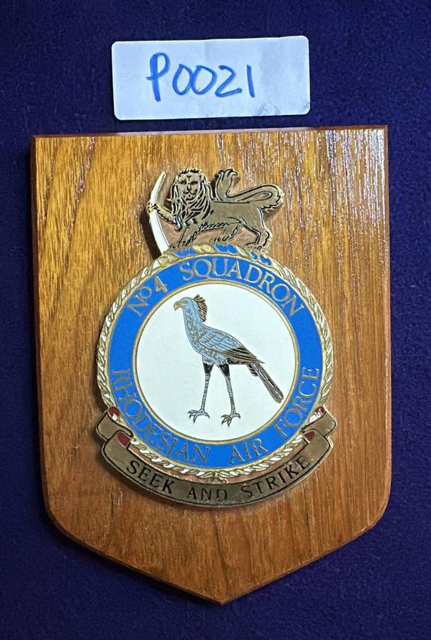 Rhodesian Plaque - RHODESIAN AIR FORCE - NO 4 SQUADRON - SEEK AND STRIKE