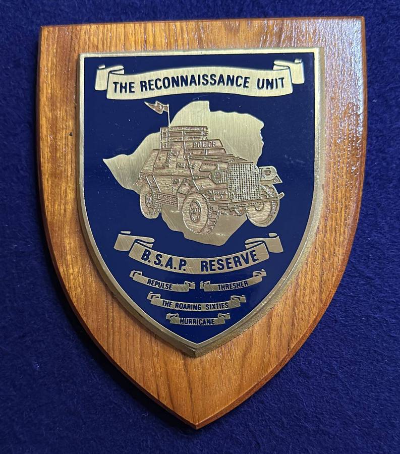 Rhodesian Plaque - BSAP RESERVE - THE RECONNAISSANCE UNIT