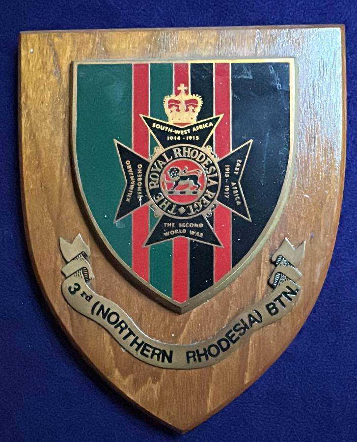 Rhodesian Plaque - RRR - 3rd NORTHERN RHODESIA BTN