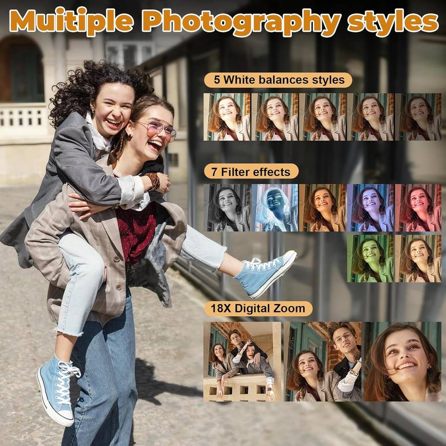 4K Compact Digital Camera, 64MP, 18x digital zoom