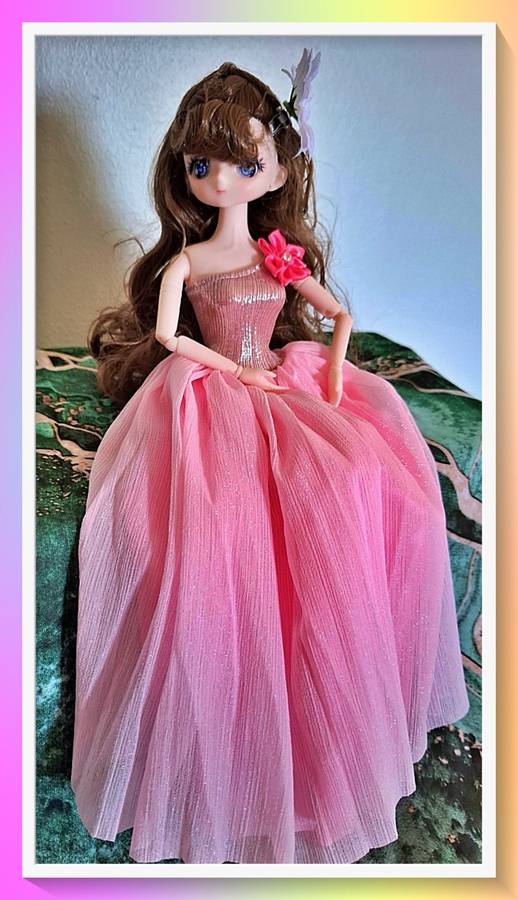 Adorable rose pink princess 30cm jointed doll with full outfit and surprise gift