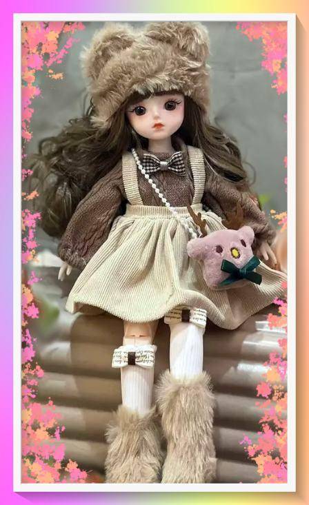 Silicone Princess Doll Mori Style & Elegant Accessories Floral & Ruffled Dress with Lace Trim
