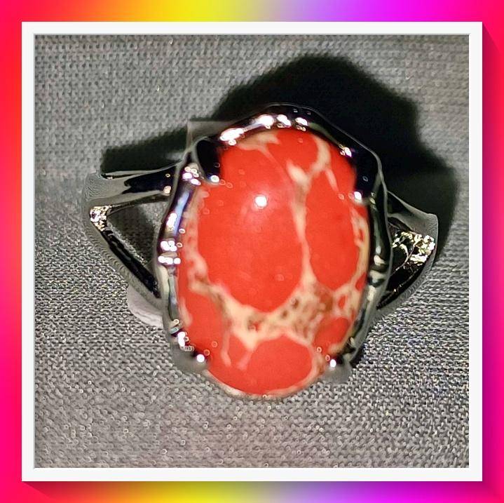 Ravishingly red retro design stone ring 18mm