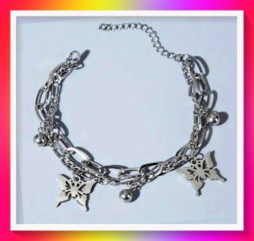 Beautiful Stainless Steel butterfly design layered bracelet