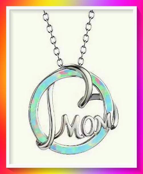 Gorgeous cream marble design MOM Heart Necklace