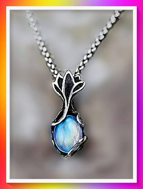 Mystical Moonstone Fish Pattern Pendant Necklace