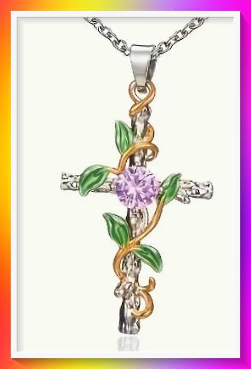 Cool Flower & Cross Elegant Necklace With Artificial Diamond Leaf Wrap, Clavicle Chain