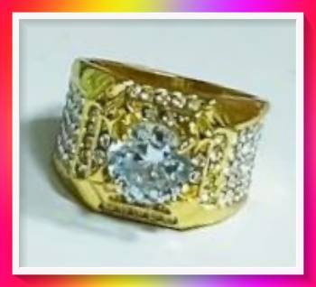 Awesome Men's Trendy Ring, Inlaid With Square Faux Diamond Rings S12