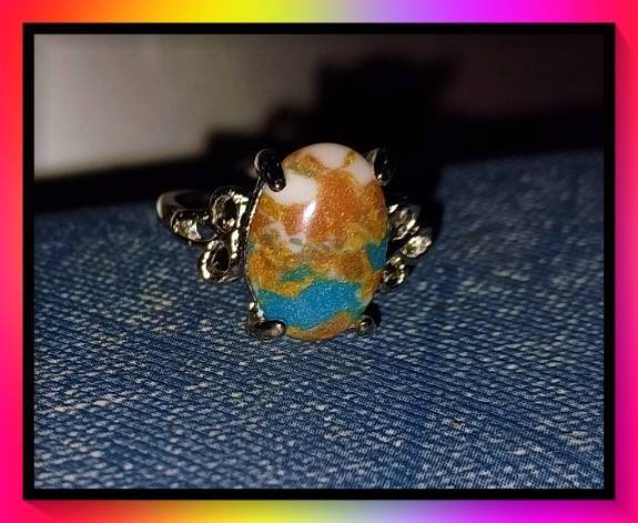 Stunning vintage look stone ring 19mm