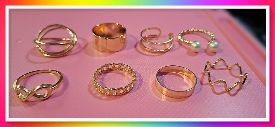 Exquisite 8pc stacking ring set