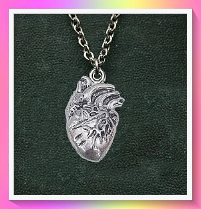 Gothic Heart (Metal Look) Pendant and Necklace