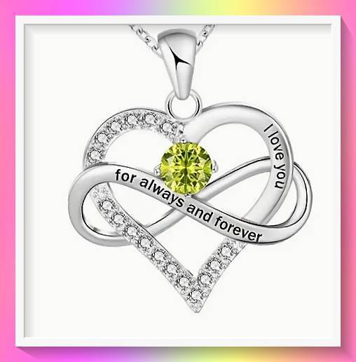 Stunning faux peridot Heart-shaped Pendant Necklace