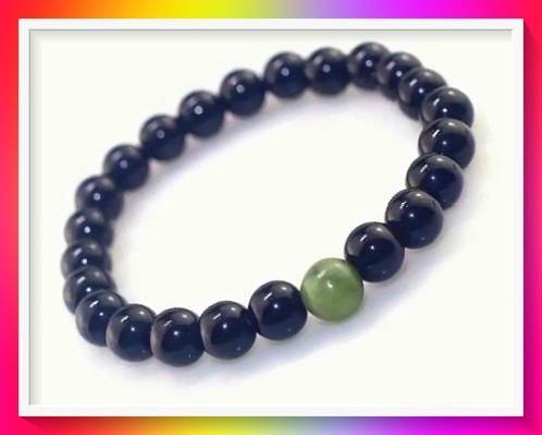 Beautiful Bright Black Stone Bracelet