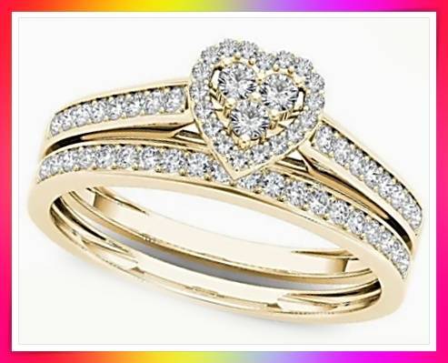 Enchanting Synthetic Zircon Heart shape Wedding style Ring S9
