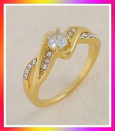 Stunning Twisted Band engagement style Ring with Rhinestones S8
