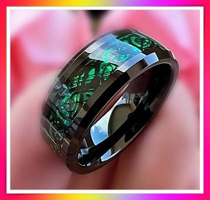 Gorgeous green dragon inspired ring S10