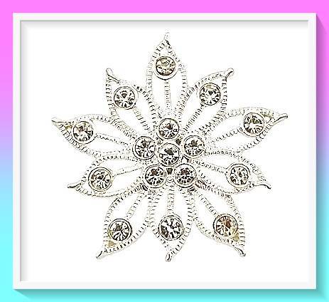 Elegant Rhinestone-Encrusted Double Layer Flower Brooch