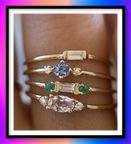 Beautiful 4pcs/Set of Rings 18k Yellow Gold Plated