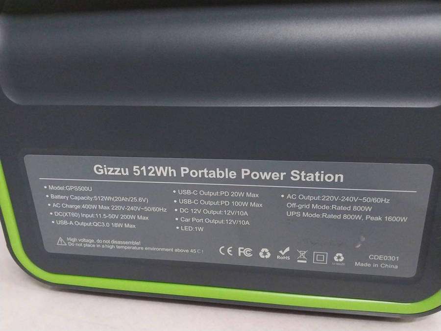 800W Gizzu Hero core 512WH lifepo4 portable power station