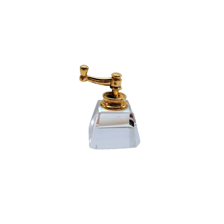 Byzantium Crystal Coffee Grinder with a Gold Handle