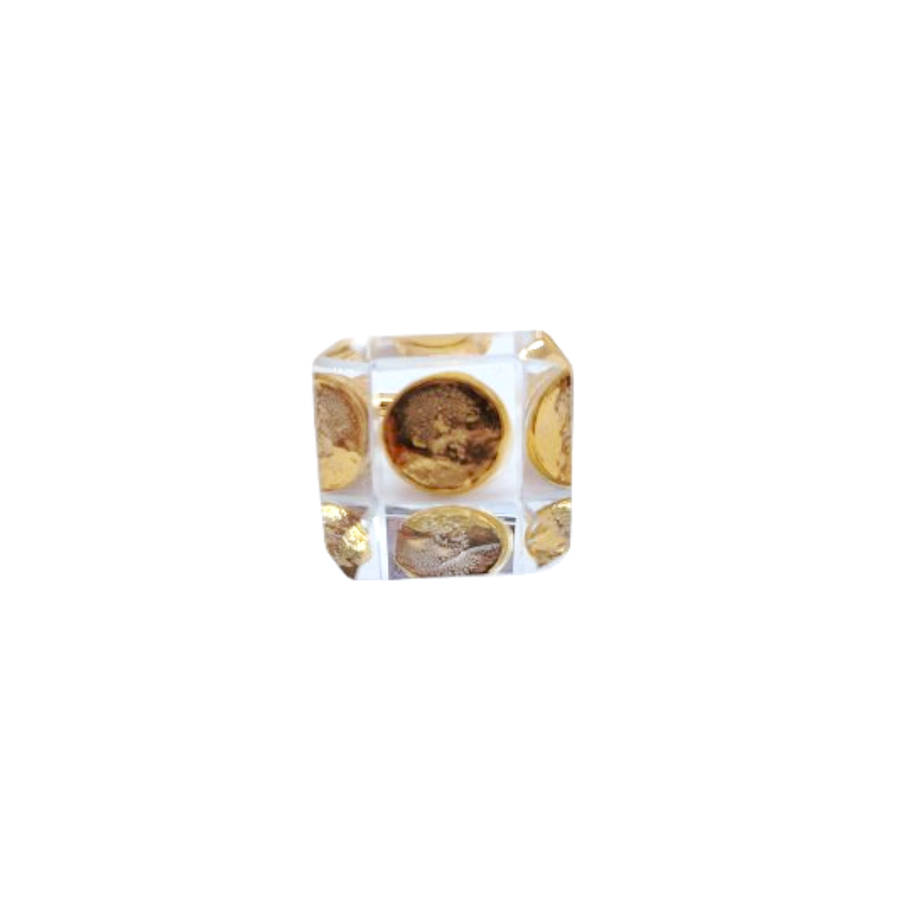 Byzantium Crystal Coffee Grinder with a Gold Handle