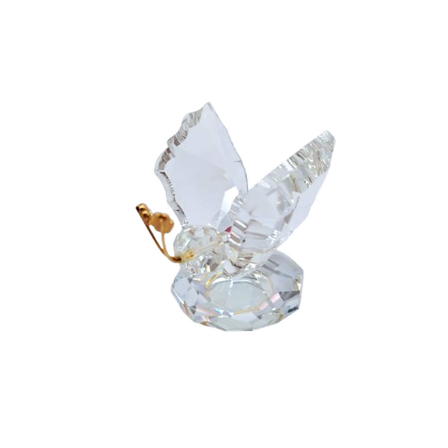 Byzantium Crystal Large Butterfly with Gold Feelers