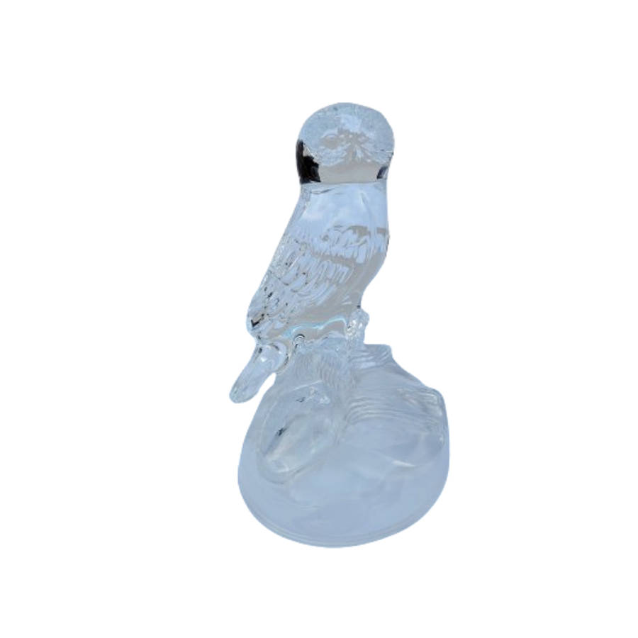 France Cristal DÁrques Lead Crystal Embossed Owl Paperweight
