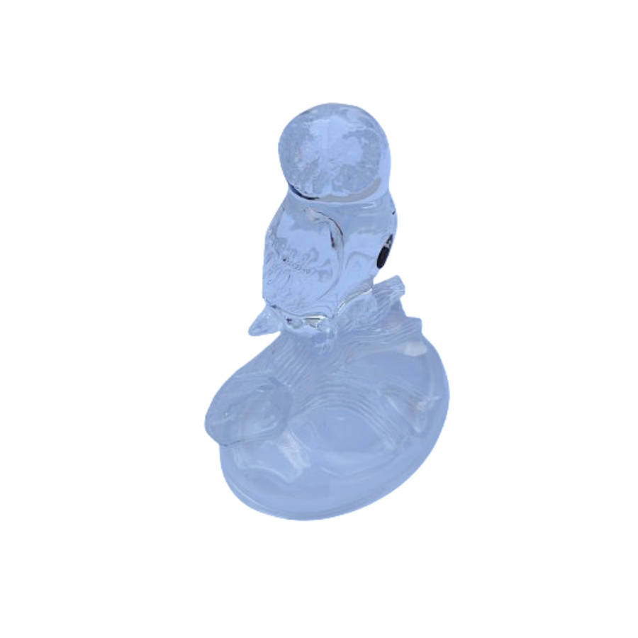 France Cristal DÁrques Lead Crystal Embossed Owl Paperweight