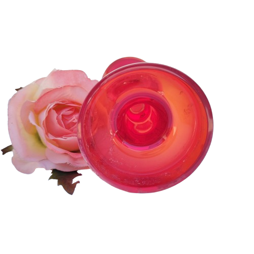Large Red Art Glass Candle Holder