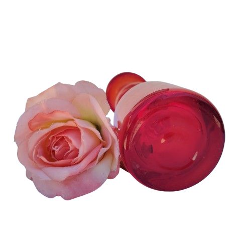 Large Red Art Glass Candle Holder