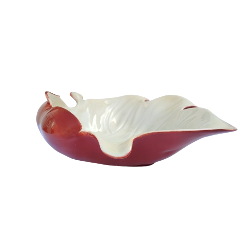 Carlton Ware Large Two Tone Leaf shaped footed dish bowl
