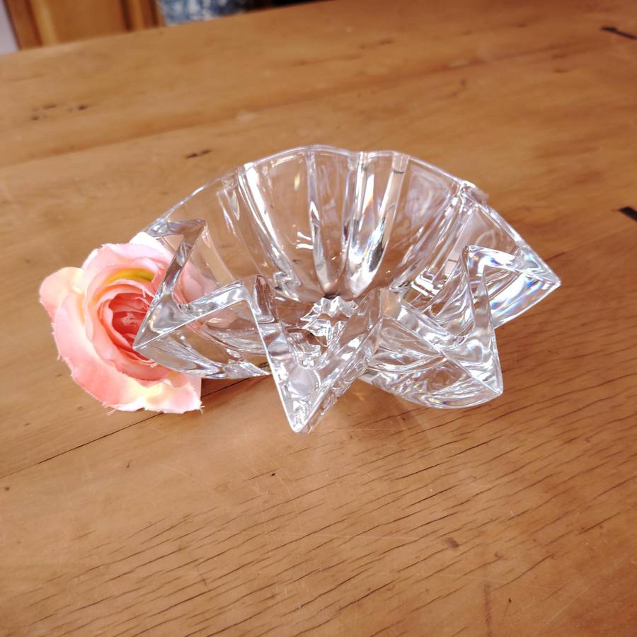 Cristal D'Arques Paris Star Lead Crystal Bowl Votive Candy Dish