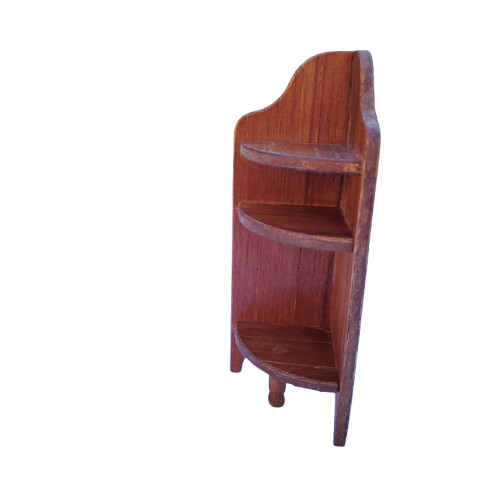 Original vintage wooden doll furniture corner cupboard
