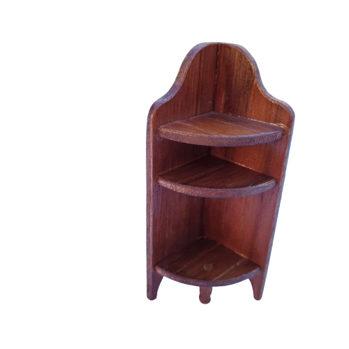 Original vintage wooden doll furniture corner cupboard