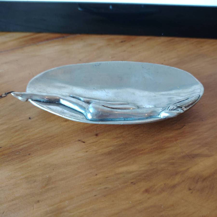 Vintage CaRRoL BoYeS Nude Woman Signed Pewter Tray