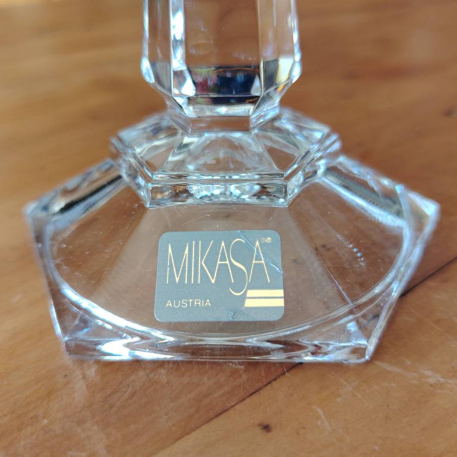Set of 2 Mikasa Glass Candle Stick Holders Cambridge