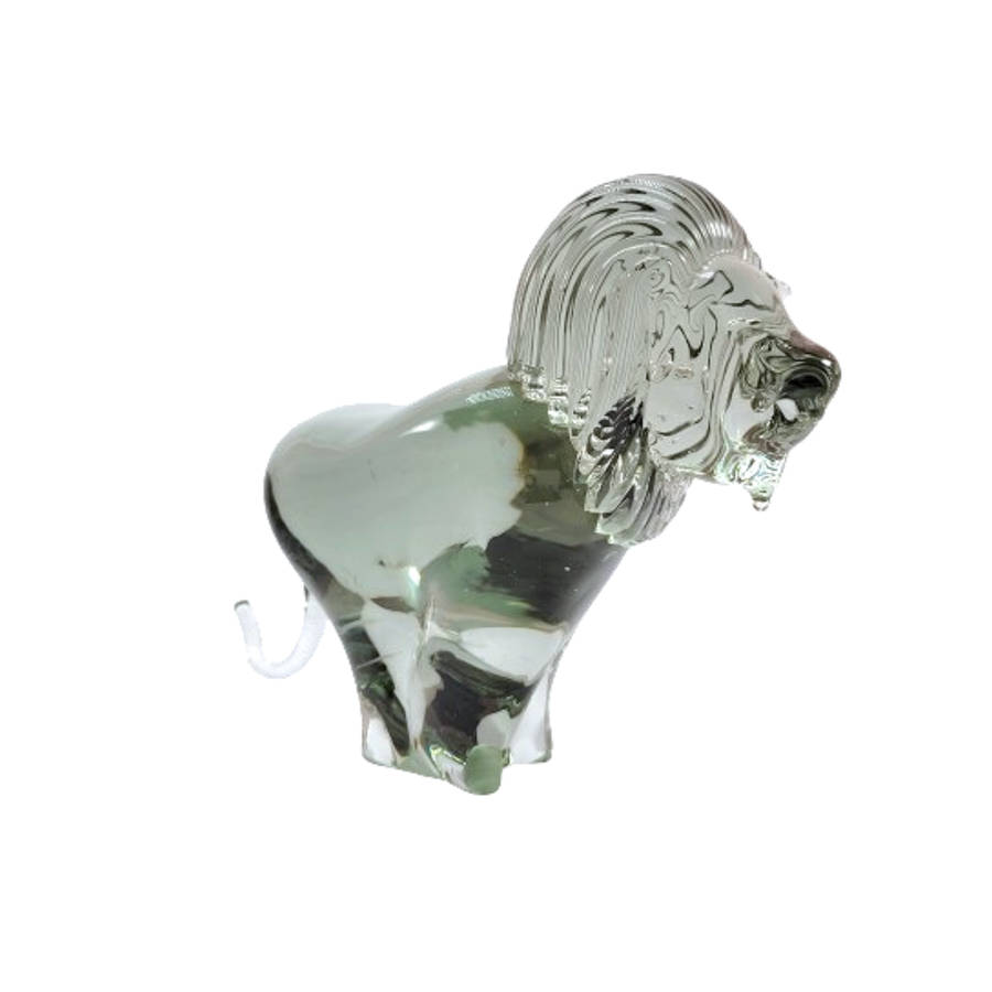 Art Ngwenya Glass Large And Heavy Lion Paperweight Swaziland