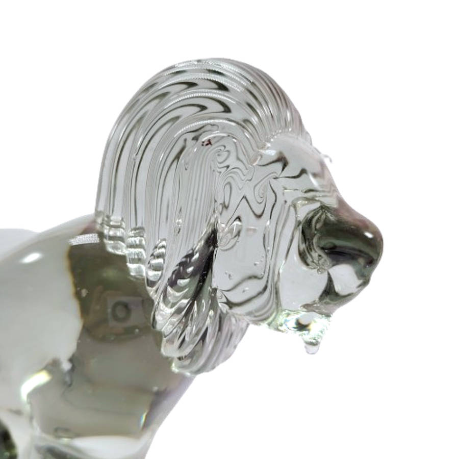Art Ngwenya Glass Large And Heavy Lion Paperweight Swaziland
