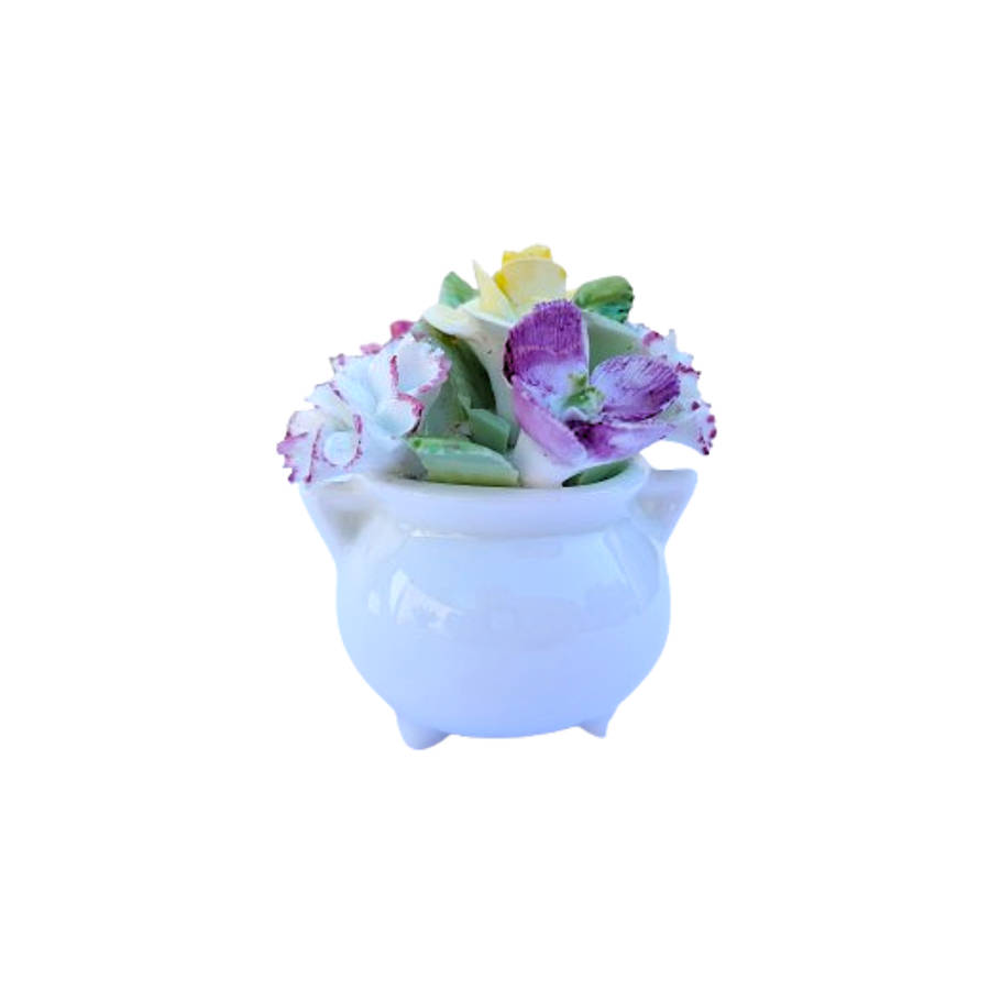 Royal Doulton pot of Porcelain Pretty Flowers